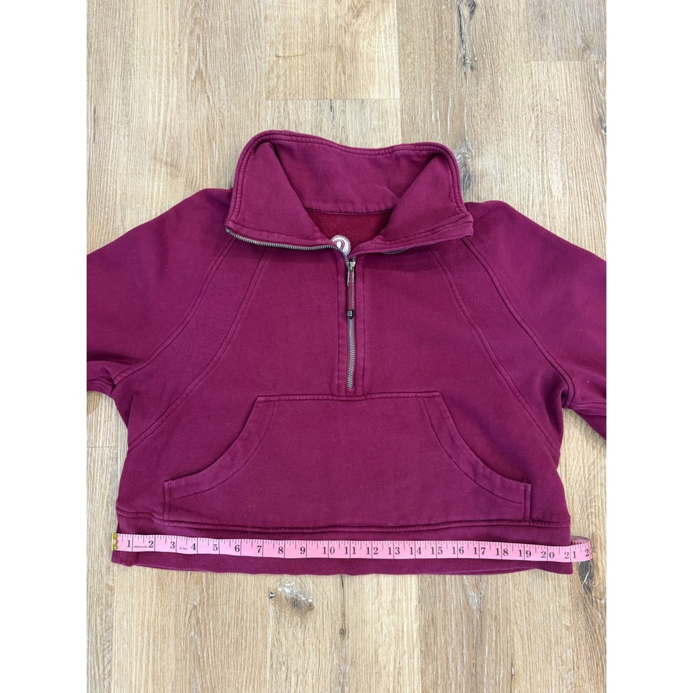 Lululemon Scuba Oversized Half-Zip Hoodie Raspberry Rare Cropped Pullover M/L - Picture 5 of 8